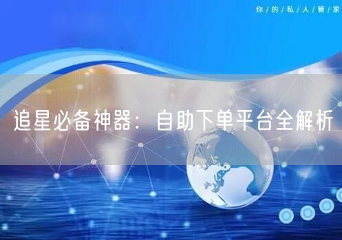 追星必备神器：自助下单平台全解析