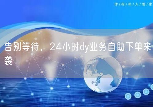 告别等待，24小时dy业务自助下单来袭