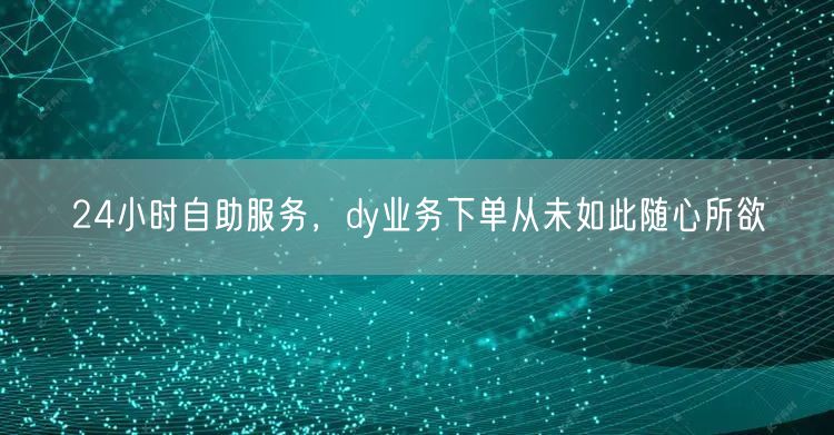 24小时自助服务，dy业务下单从未如此随心所欲