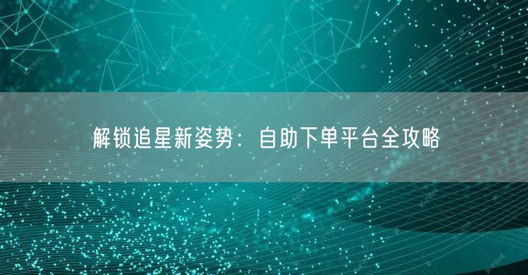 解锁追星新姿势：自助下单平台全攻略