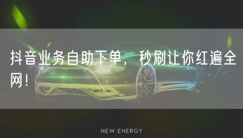 抖音业务自助下单，秒刷让你红遍全网！