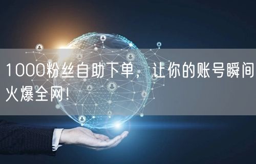 1000粉丝自助下单，让你的账号瞬间火爆全网！