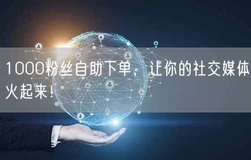 1000粉丝自助下单，让你的社交媒体火起来！