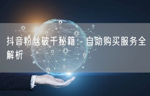 抖音粉丝破千秘籍：自助购买服务全解析