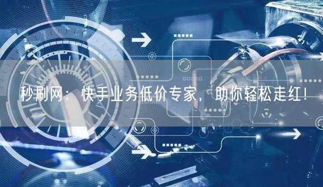秒刷网：快手业务低价专家，助你轻松走红！
