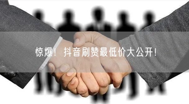 惊爆！抖音刷赞最低价大公开！