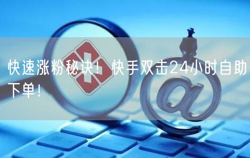 快速涨粉秘诀！快手双击24小时自助下单！