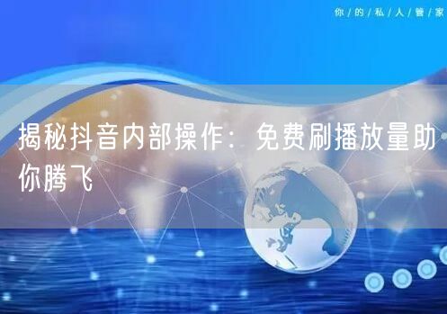 揭秘抖音内部操作：免费刷播放量助你腾飞