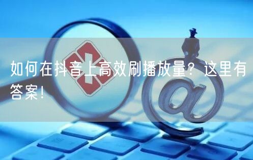 如何在抖音上高效刷播放量?这里有答案!