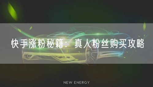 快手涨粉秘籍：真人粉丝购买攻略