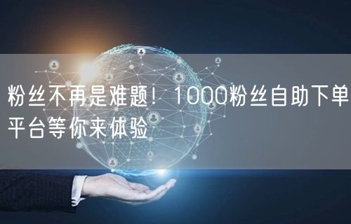粉丝不再是难题！1000粉丝自助下单平台等你来体验