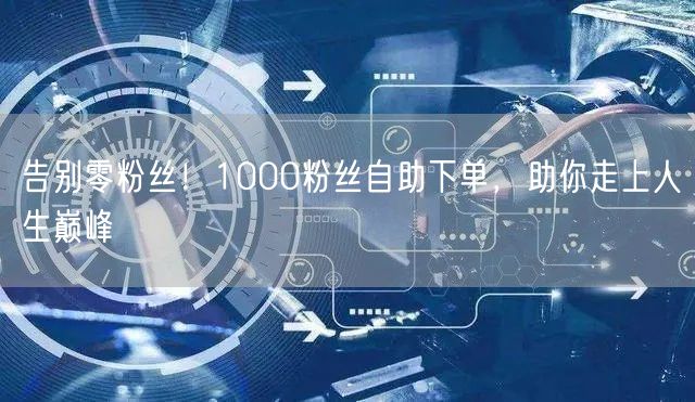 告别零粉丝！1000粉丝自助下单，助你走上人生巅峰