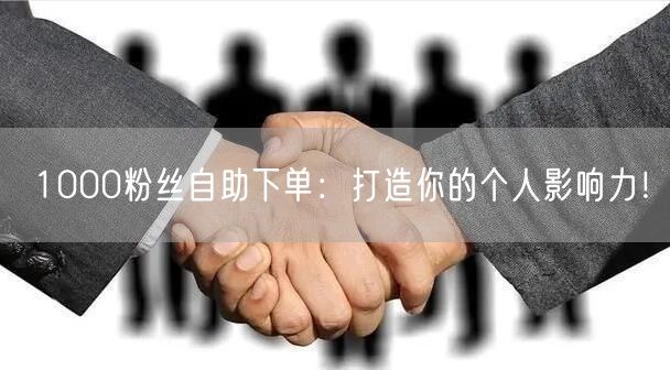 1000粉丝自助下单：打造你的个人影响力！