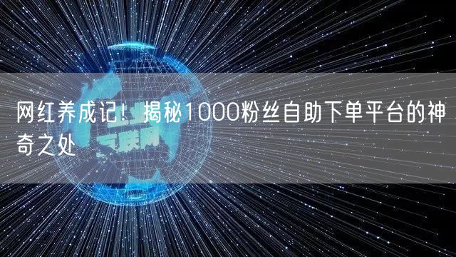 网红养成记！揭秘1000粉丝自助下单平台的神奇之处