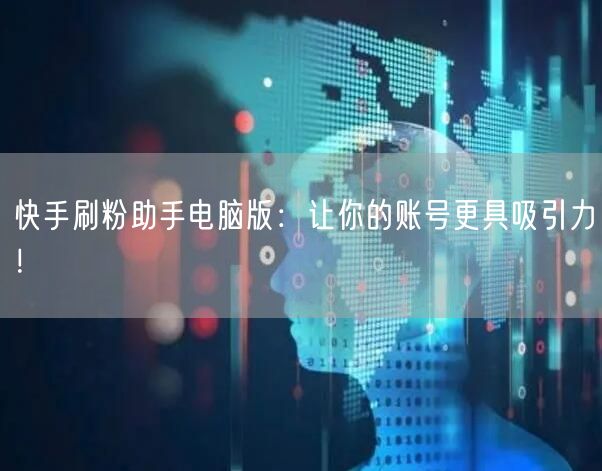 快手刷粉助手电脑版：让你的账号更具吸引力！