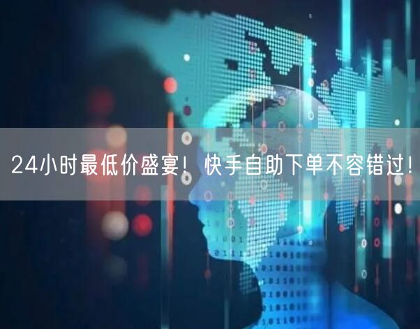 24小时最低价盛宴！快手自助下单不容错过！