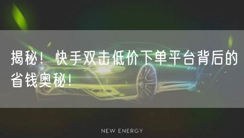 揭秘！快手双击低价下单平台背后的省钱奥秘！