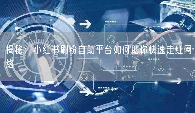 揭秘：小红书刷粉自助平台如何助你快速走红网络
