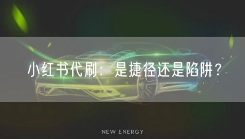 小红书代刷：是捷径还是陷阱？