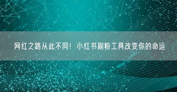 网红之路从此不同!小红书刷粉工具改变你的命运