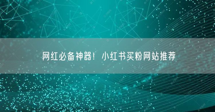 网红必备神器！小红书买粉网站推荐