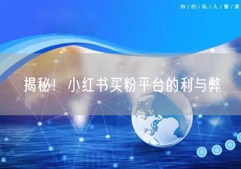 揭秘！小红书买粉平台的利与弊