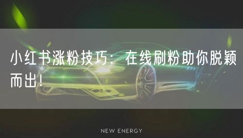 小红书涨粉技巧：在线刷粉助你脱颖而出！