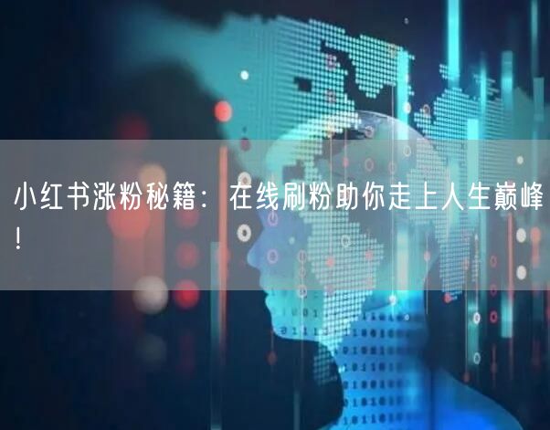 小红书涨粉秘籍：在线刷粉助你走上人生巅峰！