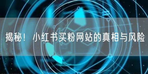 揭秘！小红书买粉网站的真相与风险