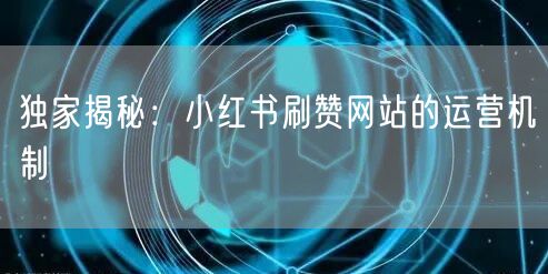 独家揭秘：小红书刷赞网站的运营机制