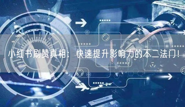 小红书刷赞真相：快速提升影响力的不二法门！