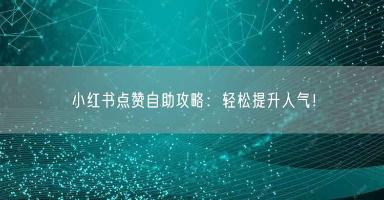 小红书点赞自助攻略：轻松提升人气！