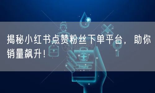 揭秘小红书点赞粉丝下单平台,助你销量飙升!