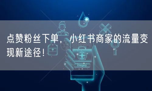 点赞粉丝下单,小红书商家的流量变现新途径!