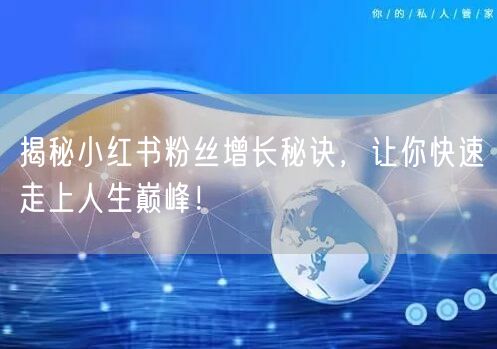 揭秘小红书粉丝增长秘诀，让你快速走上人生巅峰！