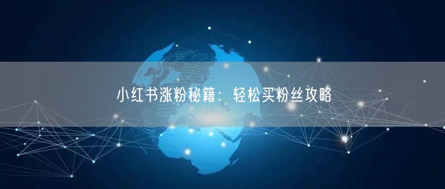 小红书涨粉秘籍：轻松买粉丝攻略