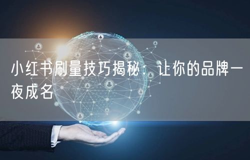 小红书刷量技巧揭秘：让你的品牌一夜成名