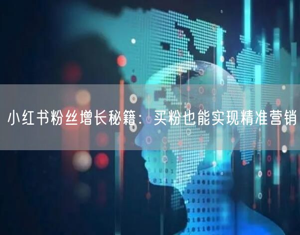 小红书粉丝增长秘籍：买粉也能实现精准营销