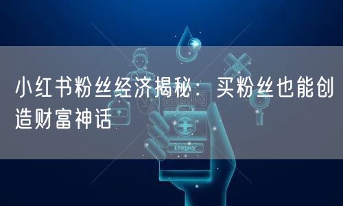 小红书粉丝经济揭秘：买粉丝也能创造财富神话