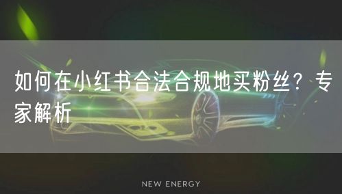 如何在小红书合法合规地买粉丝？专家解析