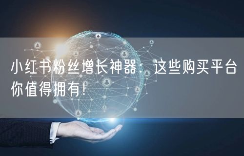 小红书粉丝增长神器:这些购买平台你值得拥有!