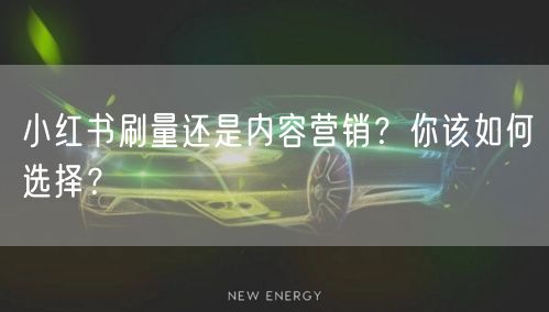 小红书刷量还是内容营销？你该如何选择？