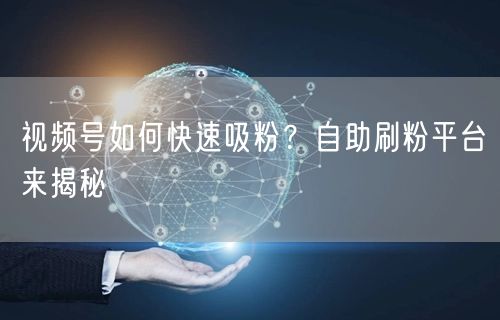 视频号如何快速吸粉？自助刷粉平台来揭秘