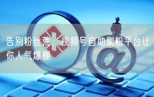 告别粉丝荒，视频号自助刷粉平台让你人气爆棚