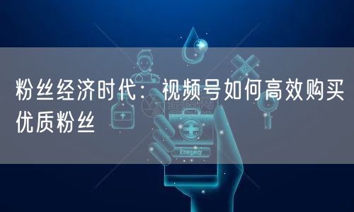 粉丝经济时代:视频号如何高效购买优质粉丝