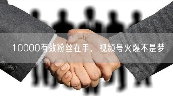 10000有效粉丝在手，视频号火爆不是梦