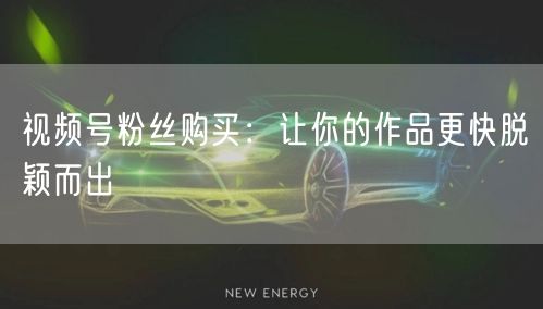 视频号粉丝购买：让你的作品更快脱颖而出