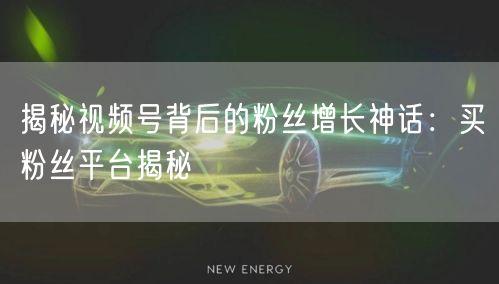 揭秘视频号背后的粉丝增长神话：买粉丝平台揭秘