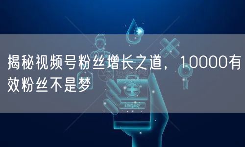 揭秘视频号粉丝增长之道，10000有效粉丝不是梦