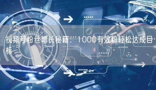 视频号粉丝增长秘籍：1000有效粉轻松达成目标